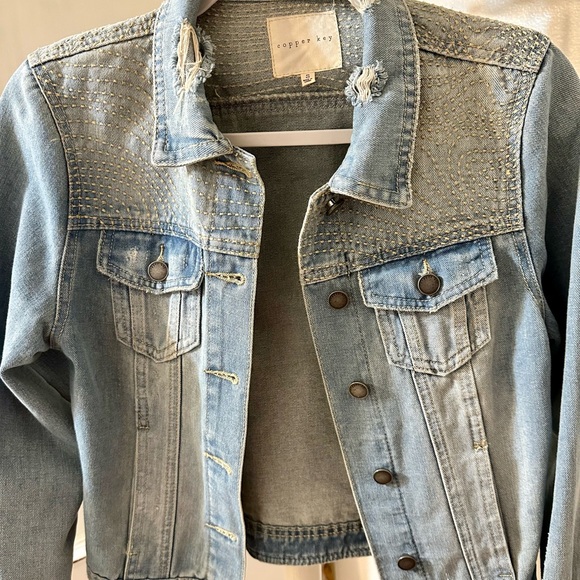 Copper Key Jean Distressed Jacket - Picture 2 of 14
